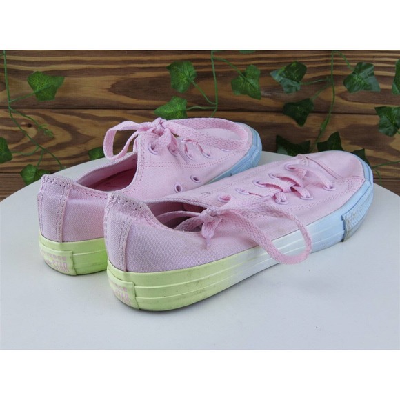 Converse All Star Size 4 Shoes Girls Youth Sneaker Pink Textile Lace Up - Picture 6 of 10